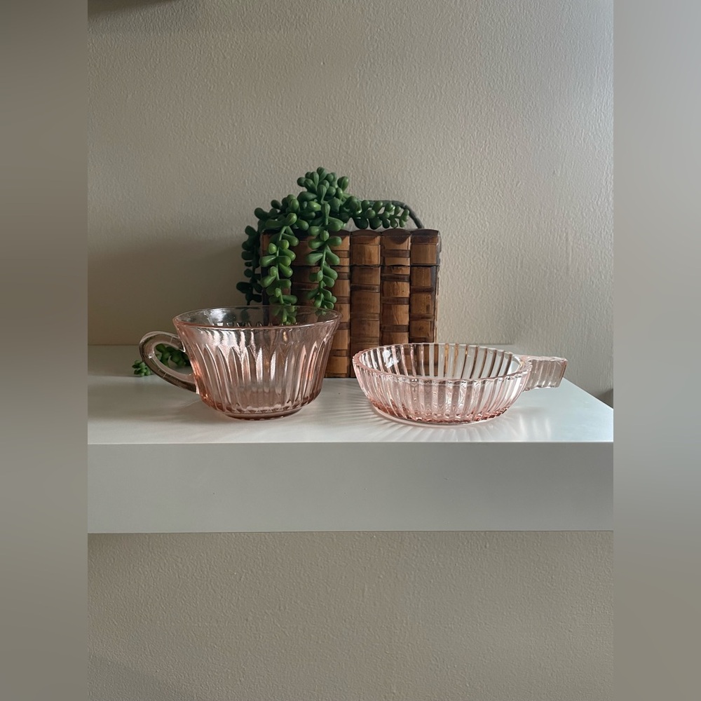 Pink Depression Teacup Set